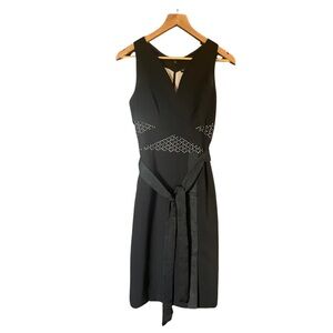 Karen Millen Black Midi Dress with Embellishments
